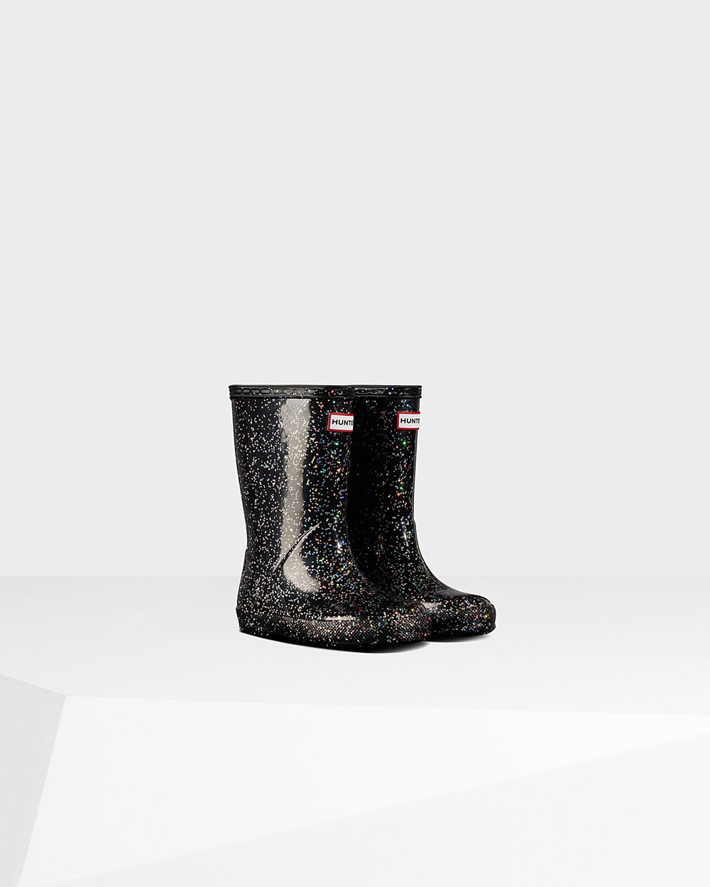 Kids Hunter Original First Giant Glitter | Rain Boots Black | NZ-30152-WUOG